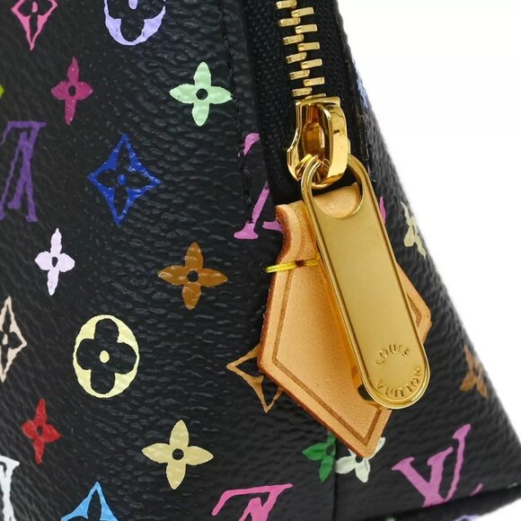 Louis Vuitton Black Monogram Multicolor Pochette Cosmetic M47355 CA4152 124956 - Picture 7 of 12